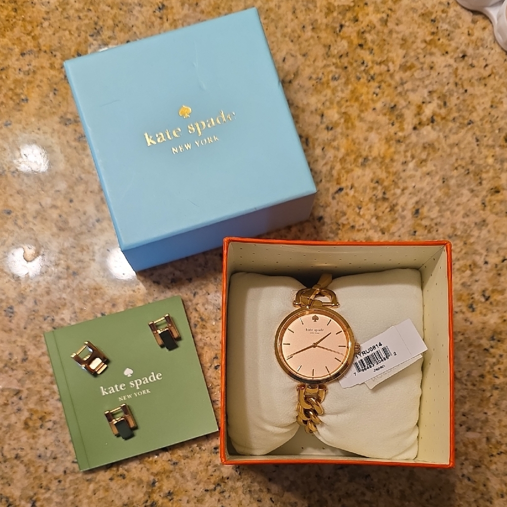 Kate Spade Gold Watch with Pinkish Dial